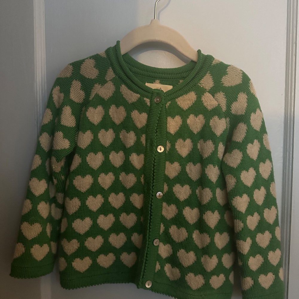Konges Sløjd Belou Cardigan Green Heart 18M
